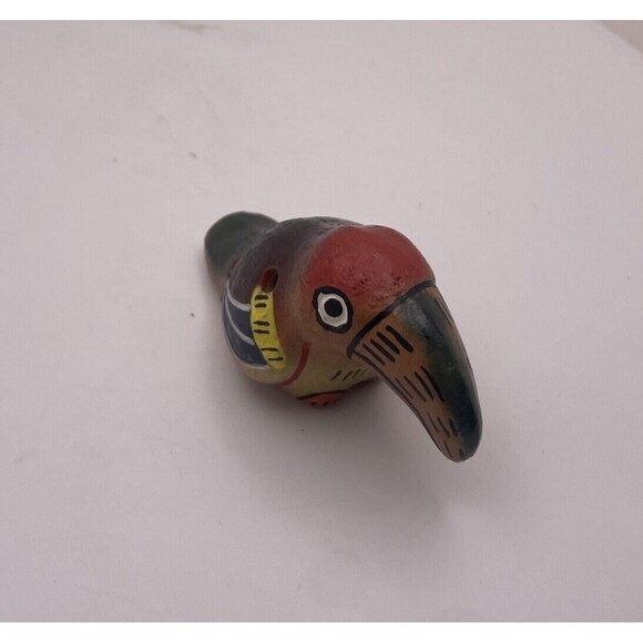 Ocarina Whistle Bird Toucan Flute Clay Pottery Colorful Primitive Hand Made Peru - Picture 6 of 9